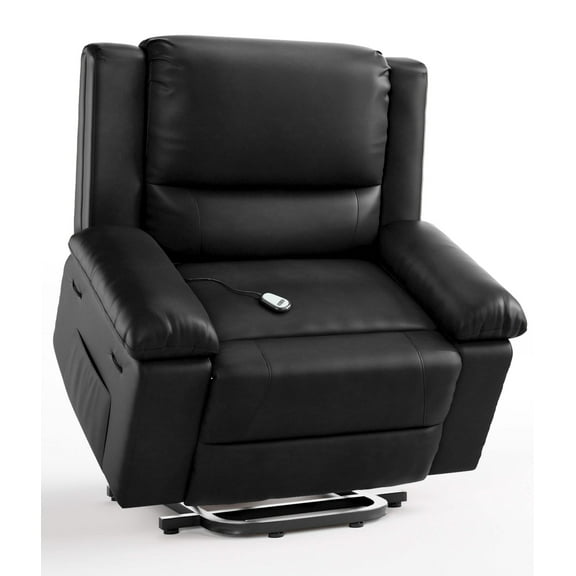 Oversized Power Lift Recliner Chair - Heat and Massage, PU Leather Electric Lift Recliner for Elderly & Mobility Impaired, Heavy Duty Lift Chair