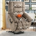 thumbnail image 1 of Power Lift Recliner Chair, Elderly Sofa with Heat Therapy and Massage Function, Heavy Duty Reclining Mechanism Electric Recliner with Side Pocket for Living Room Bedroom Home Theater, Camel, 1 of 11
