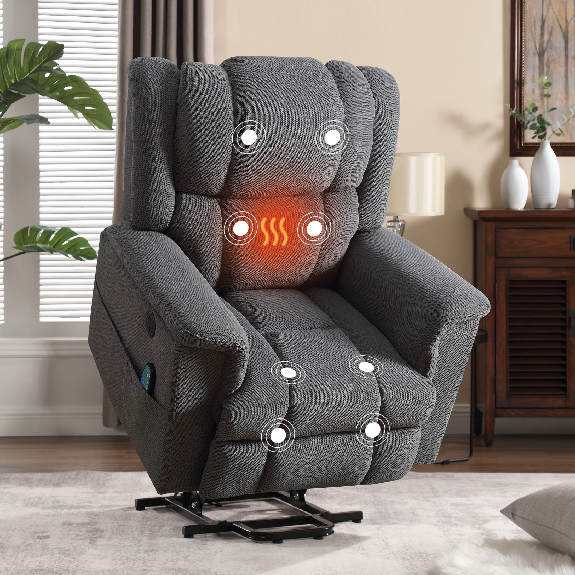 Power Lift Recliner Chair, Legahome Recliners for Elderly with Heat and