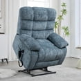 thumbnail image 1 of Power Lift Recliner Chair with Lumbar Heat Vibration Massage, Dual Motor Electric Lift Recliners Infinite Position Up to 350 LBS, Chenille Fabric Medium-Firm Lifting Assist Chair, Greyish Blue, 1 of 7