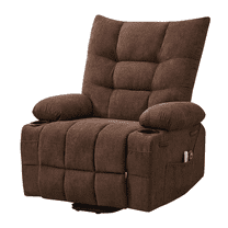 Power Lift Recliner Chair with Massage & Heat - Oversized Rocker Recliner Chair for Elderly with Cup Holders & Side Pocket - Ergonomic Lounge Single Sofa for Living Room, Bedroom