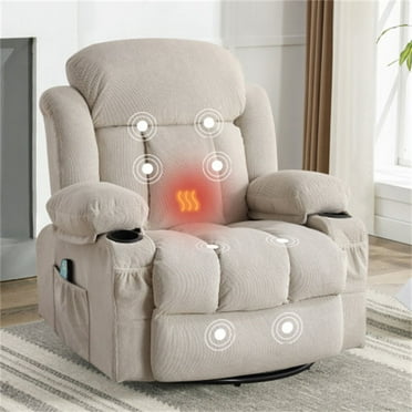 Power Lift Recliner Chair, Rocking Chairs with USB and Cup Holders, Massage Chair for Adults and Elderly, Beige