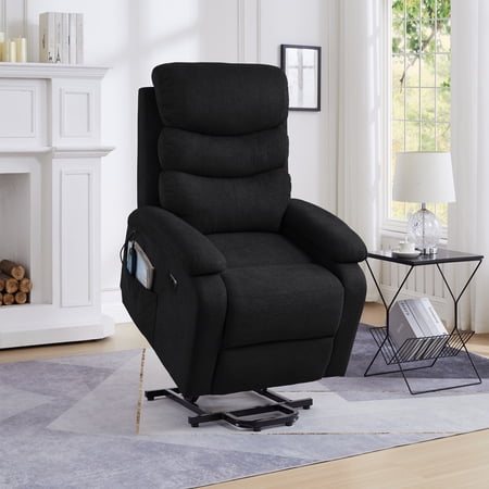 Power Lift Recliner Chair Sofa Ecectric Chair with Message Soft Fabric Dark Grey(28)