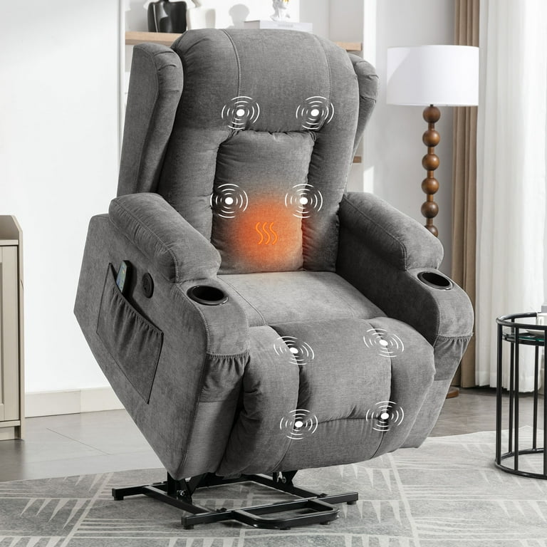 Recliner sofa with heat and massage sale