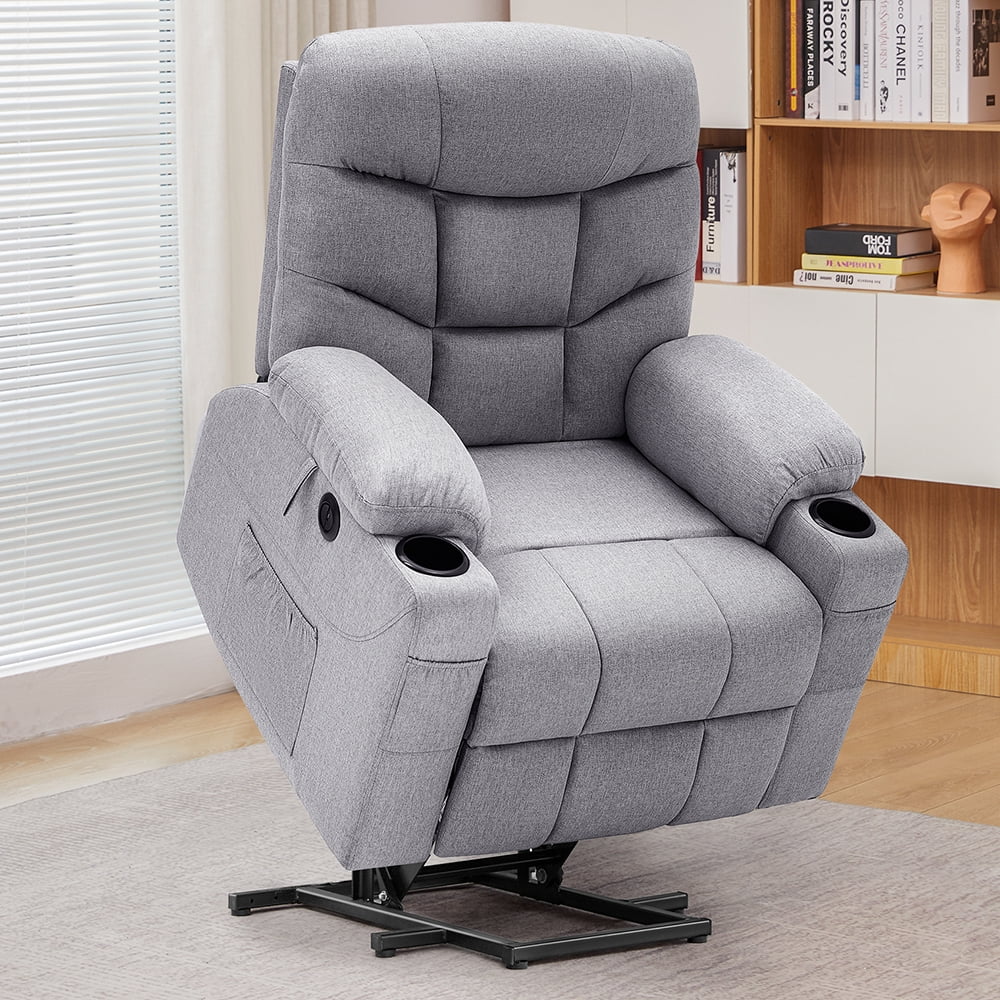 Electric Power Lift Recliner Chair with Heat, Lay Flat Massager for