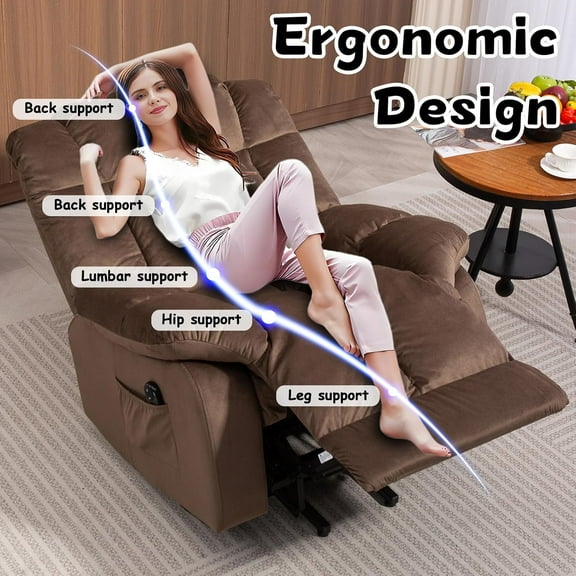 Power Lift Recliner Chair for Elderly- Heavy Duty and Safety Motion Reclining Mechanism-Fabric Sofa Living Room Chair