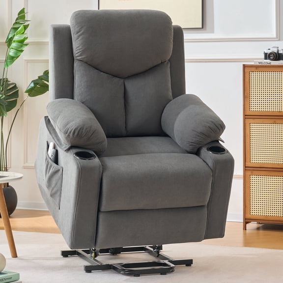 Power Lift Recliner Chair for Elderly with Massage, Electric Lift Chair with Remote, Side Pockets, USB & Type-C Ports(DarkGray)