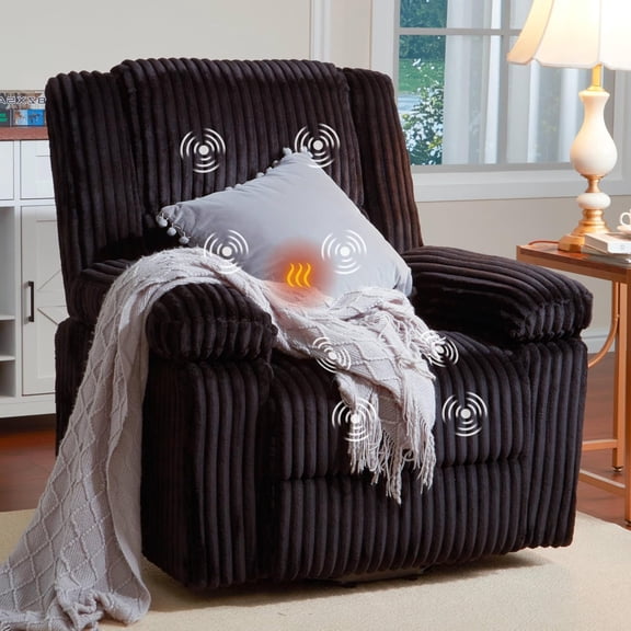 Power Lift Recliner Chair with Heat and Massage Electric Lift Padded Seat 400 lbs for Seniors