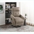 thumbnail image 1 of Power Lift Recliner with Massage & Heat, Walnut Brown Textured Microfiber | Solid Wood & Plywood Frame, 1 of 11