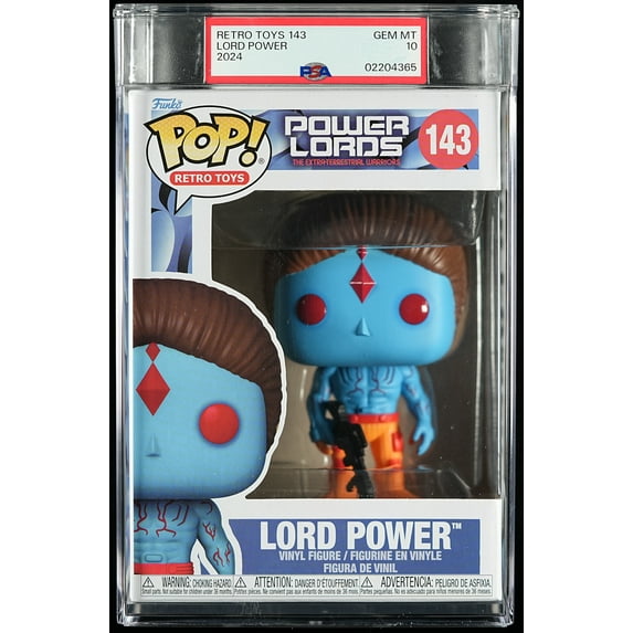 Power Lords, PSA Graded 10 GEM MINT, Lord Power Collectible Vinyl Figure #143, Fully Encapsulated Bundle with Compatible Funko Pop! PSA Hard Protector Case