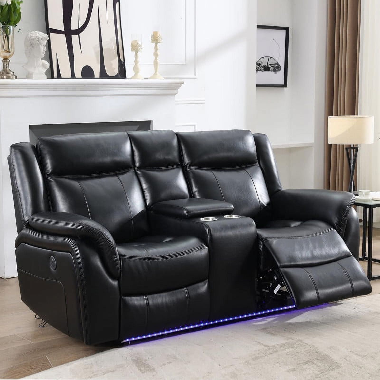 Power Loveseat Recliner Chair Sofa for Living Room Faux Leather ...
