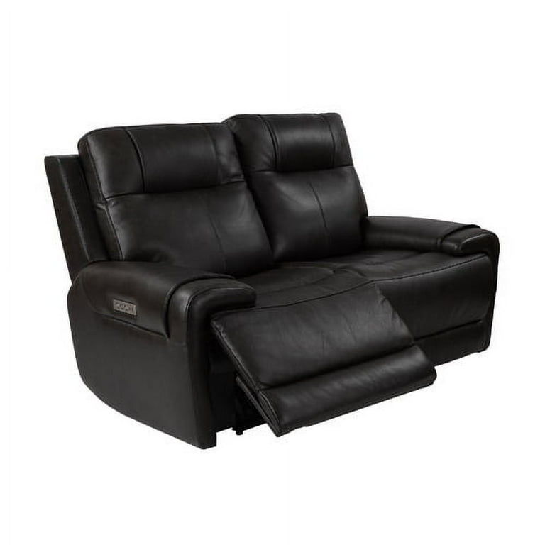 Power recliner loveseat with adjustable headrest and lumbar top
