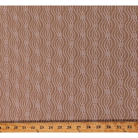 Power Mesh Nude Embroidered Wave Pattern Shiny 60" Wide Polyester Blend Fabric by the Yard (3128C-6F)