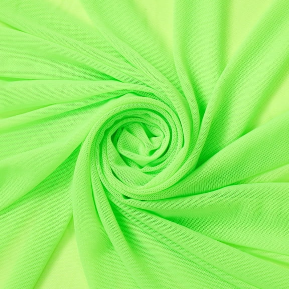 Power Mesh Fabric Breathable Lightweight Sheer 4 Way Stretch Nylon Spandex Blend Netting By The Yard - Neon Green (5 Yards)