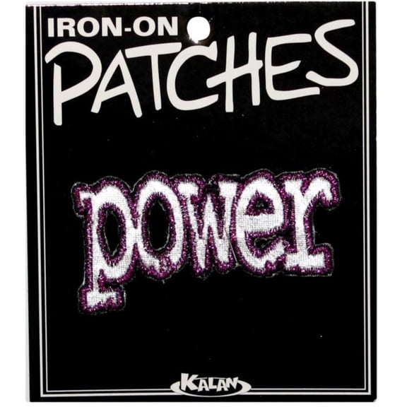 Power Metallic Name Tag Patch Girl Badge Symbol Embroidered Iron On Applique