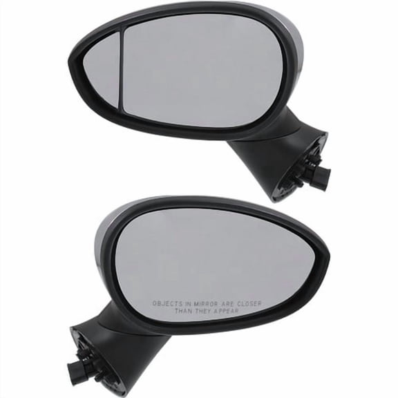 Power Mirror For 2012-2018 Fiat 500 Hatchback Heated Chrome Manual Fold Pair