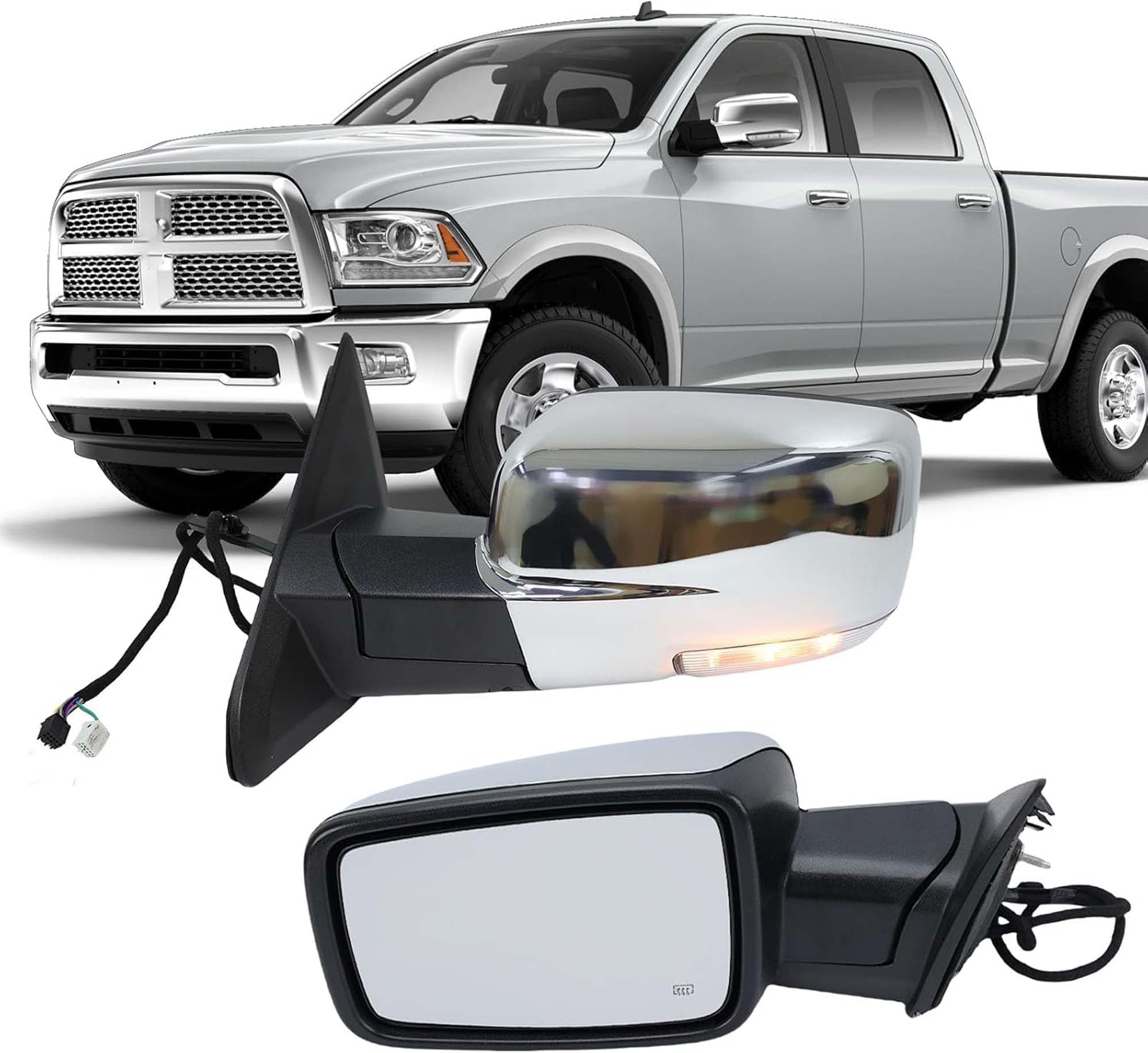 Silverado 1500 2018 Cars And Trucks Left Side Power Heated Chrome Mirror For 2014-2018 Chevy Silverado 1500 - With Turn Signal &amp; Puddle Light Exterior Mirrors For Chrysler LHS