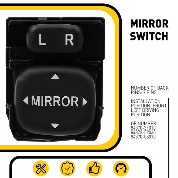 Power Mirror Switch For 2001-2013 Toyota 2001-2012 Prius Toyota RAV4 84870-34010