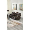 thumbnail image 1 of Power Motion 1pc Reclining Sofa w Drop Down Console Brown Gel Leatherette Living Room Plush Couch, 1 of 5