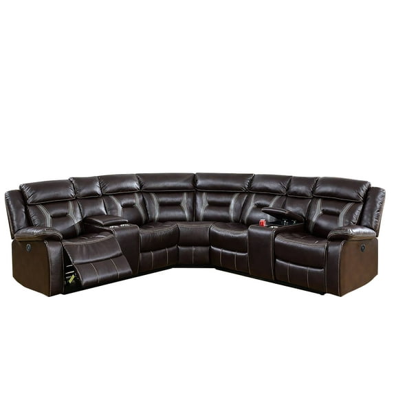 Power Motion Sectional,Dark Brown