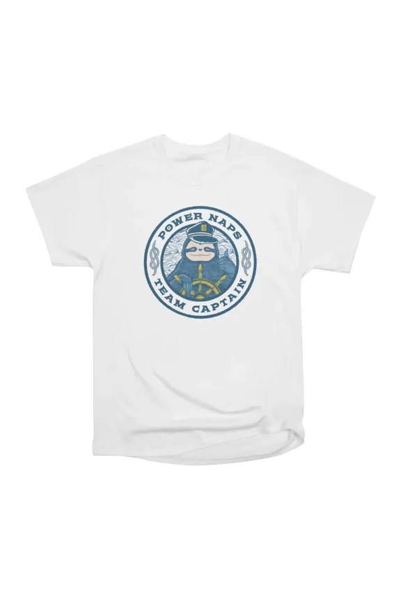 Power Naps Team Captain Sloth by Tobe Fonseca T-Shirt Tee Gift For Him Merch For Her Appar