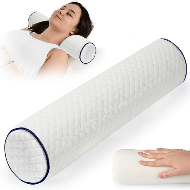 Power of Nature Round Roll Cervical Pillow Neck Memory Foam Pillow