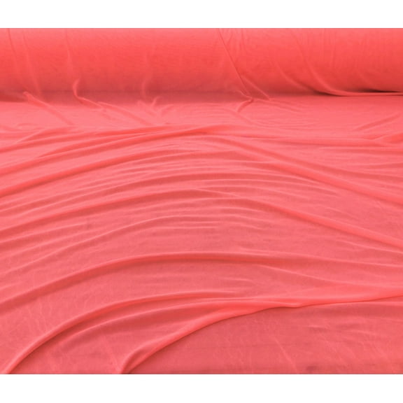 Power Net Stretch Mesh Nylon Spandex Sheer Neon Melon Pink Z411