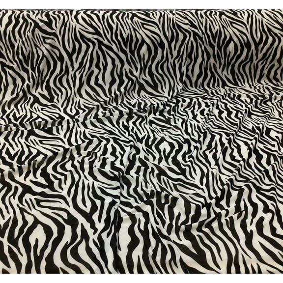 Power Net Stretch Mesh Nylon Spandex Sheer Printed Black White Zebra Z504