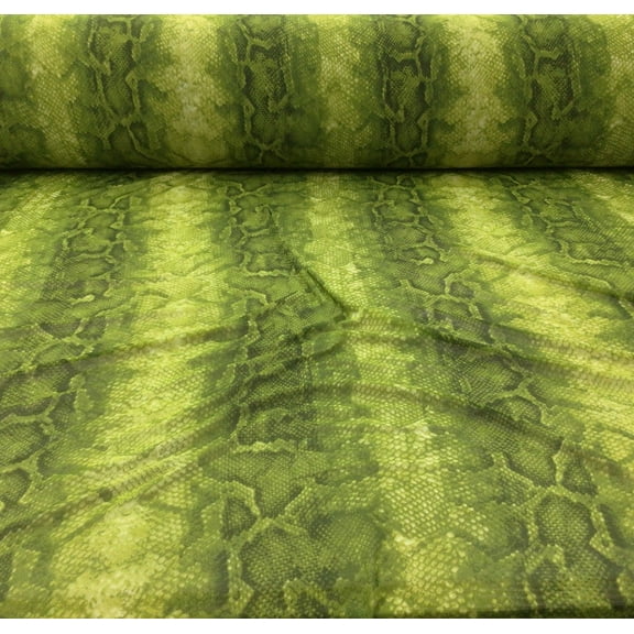 Power Net Stretch Mesh Nylon Spandex Sheer Printed Snake Skin Lime Green Z508