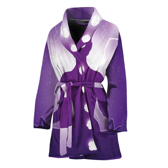 Power Of Seven Chakras Women Bathrobe One Size Univeral Fits, Chakra Fashion Lightweight Plush Fleece Long Robe For Women