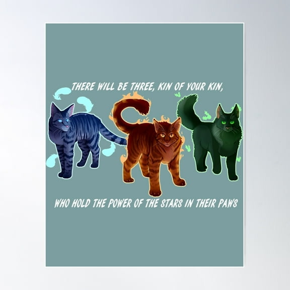 Power Of Three (Warrior Cats) Poster Wall Art, Modern Wall Decor For Living Room Bedroom, 12x18 UNFRAMED