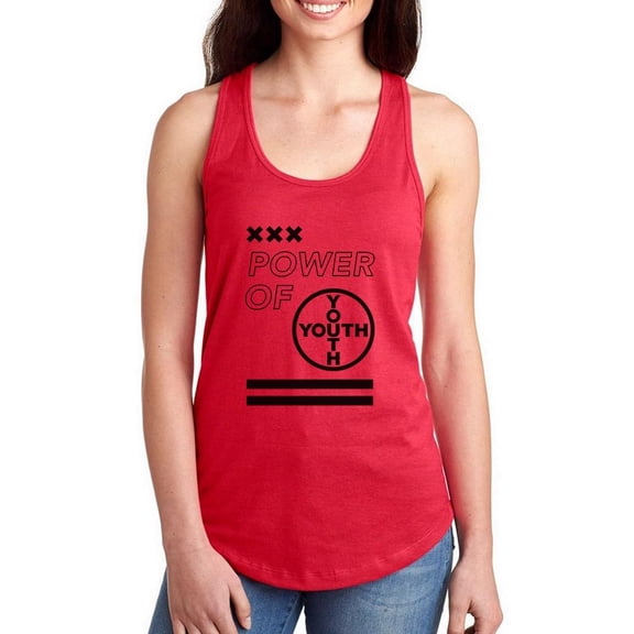 Power Of Youth Cool Banner Racerback Tank Women -Image by Shutterstock, Female Large