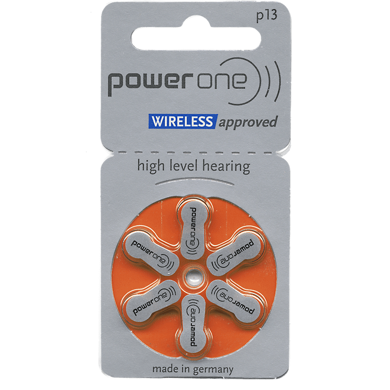 Power One P13 No Mercury Hearing Aid Batteries 6 Batteries