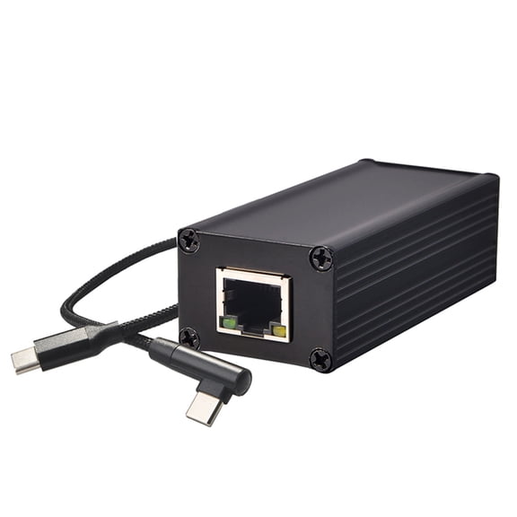 Power Over Ethernet to USB C Converter 10/100Mbps Ethernet Power Over Ethernet USB C Power Supply Networking Transfer Ad