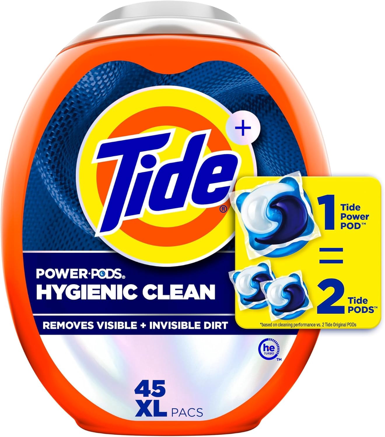 Power PODs Hygienic Clean Heavy Duty Liquid Laundry Detergent Pacs ...