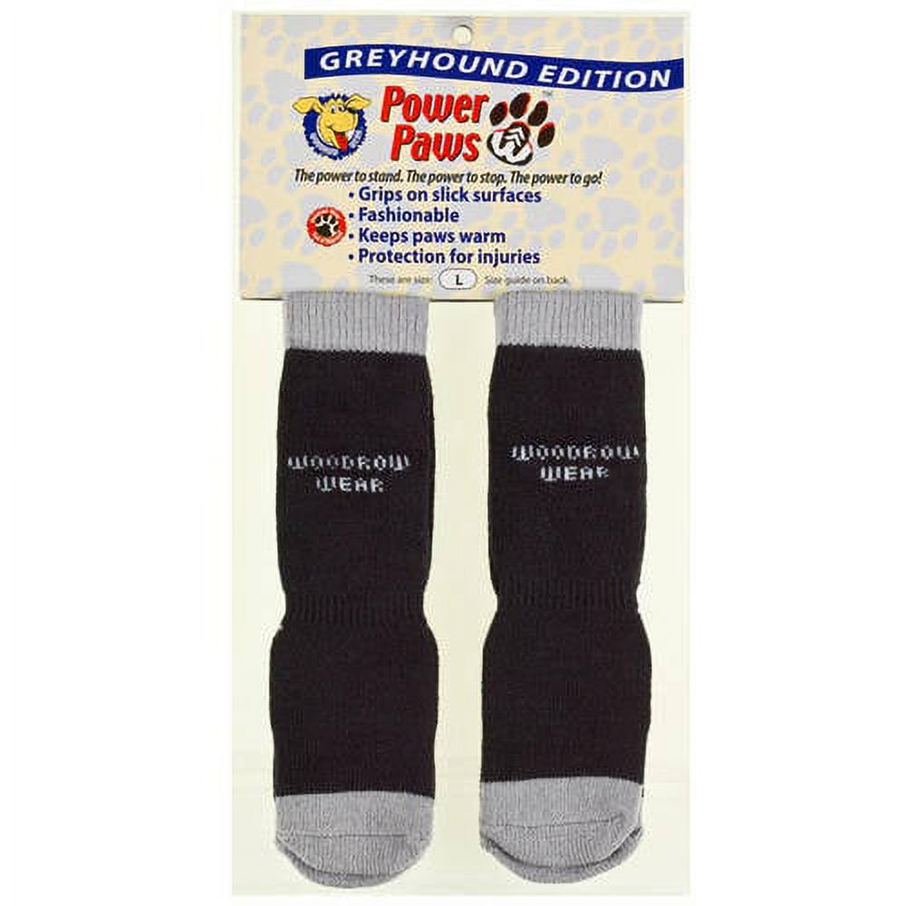 Power Paws Advanced, traction socks for dogs w/Reinforced Toe, Black