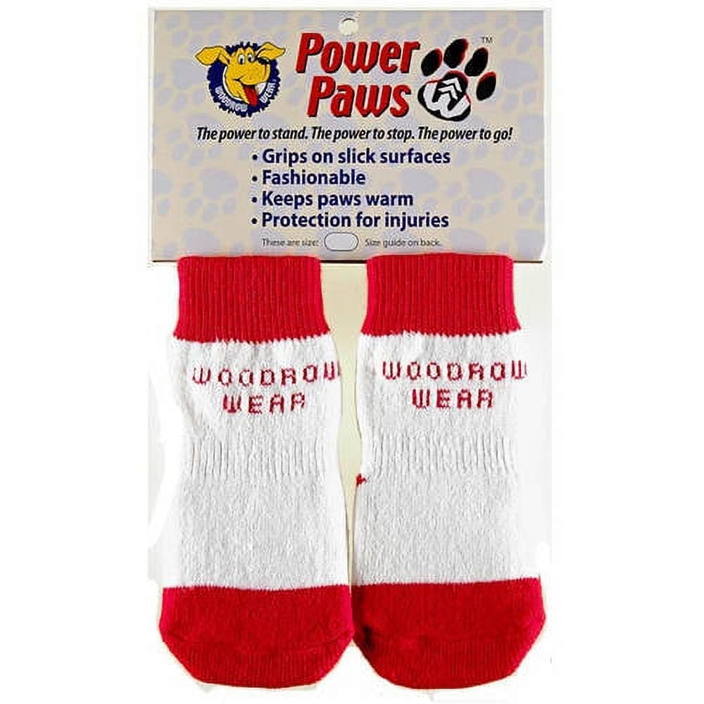 Power Paws Original Traction Socks for Dogs in Red with White Stripe