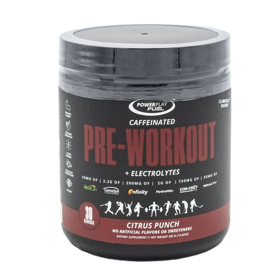 Power Play Fuel Caffeinated Pre-Workout Powder with Electrolytes - Citrus Punch