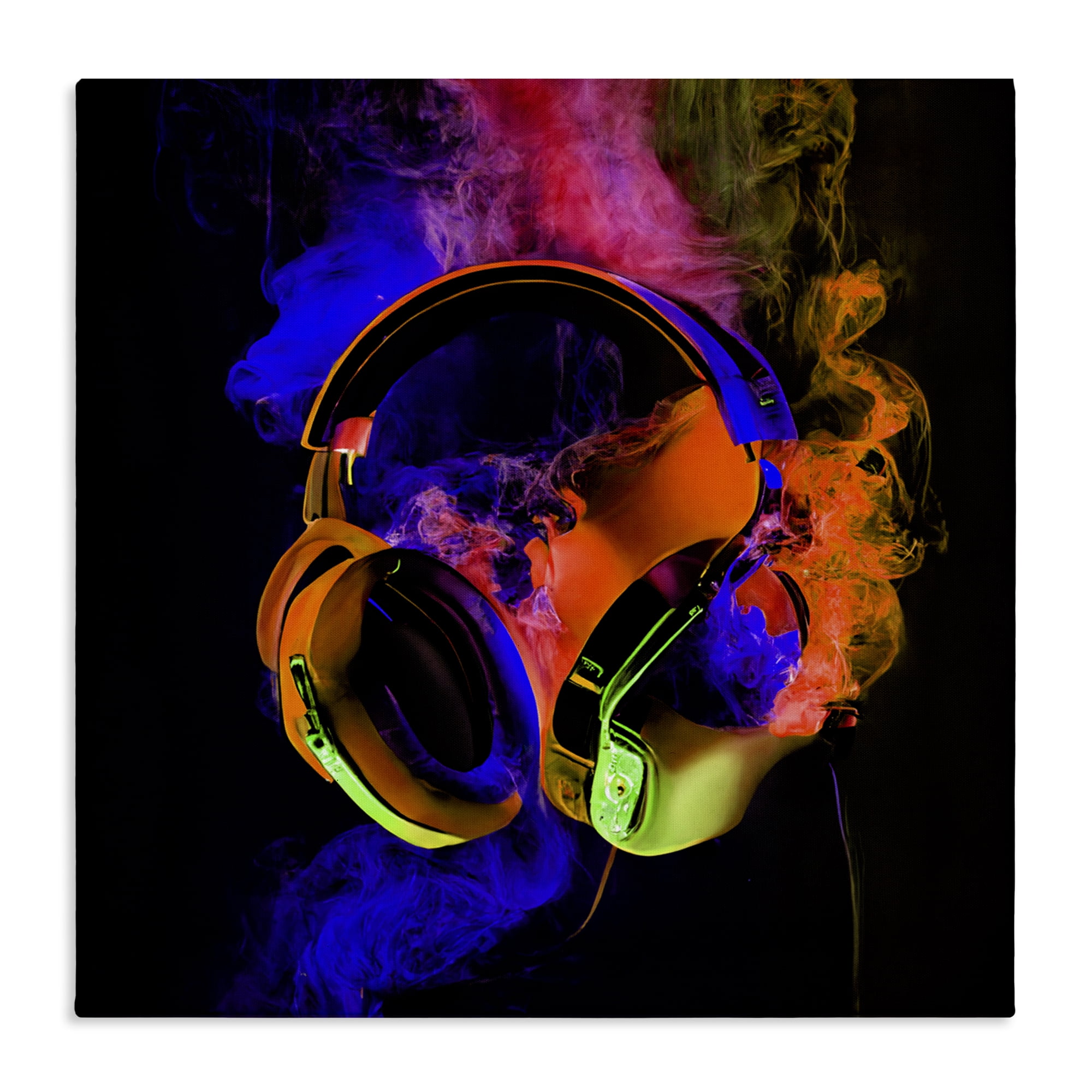 Power Play Headphones Canvas Wall Art, design by Sasha