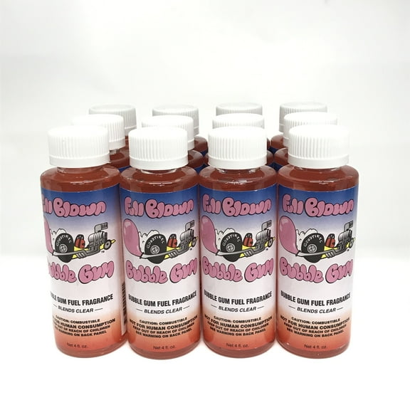 Power Plus Lubricants-12 PACK BUBBLE GUM Fuel Fragrance for Car, Motorcycle, ATV, IMCA - 4 fl oz
