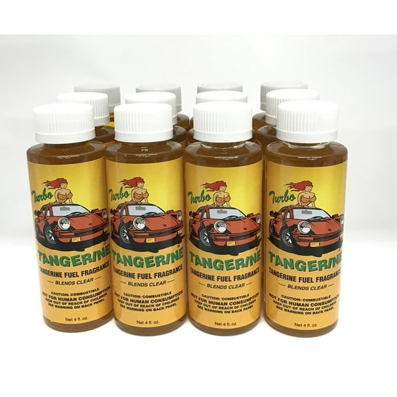 Power Plus Lubricants-12 PACK TANGERINE Fuel Fragrance for Car, Motorcycle, ATV, IMCA - 4 fl oz