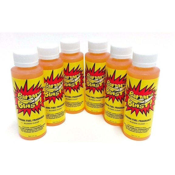 Power Plus Lubricants-6 PACK BANANA Fuel Fragrance for Car, Motorcycle, ATV, IMCA - 4 fl oz