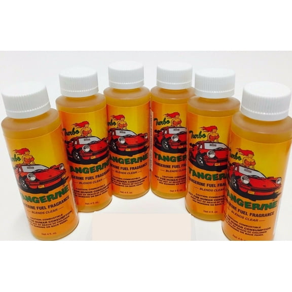 Power Plus Lubricants-6 PACK TANGERINE Fuel Fragrance for Car, Motorcycle, ATV, IMCA - 4 fl oz