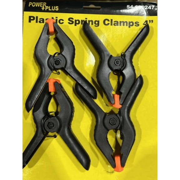 Power Plus Plastic Spring Clamps 4" - 4ct