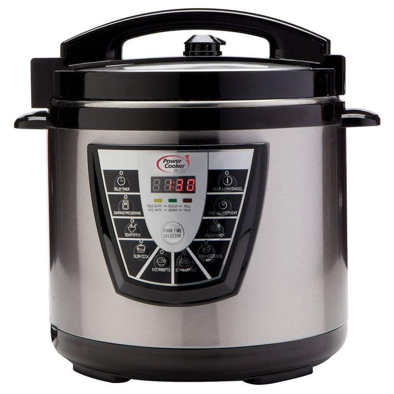 Power Pressure Cooker XL 8 Quart, Digital Non Stick Stainless Steel Steam  Slow Cooker and Canner