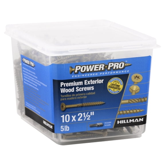 Power Pro 48612 #10 x 2-1/2 in. Star Flat-Head Exterior Wood Screw (5 lbs./Pack) Epoxy Coated