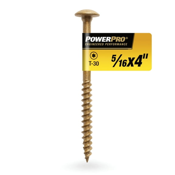 Power Pro Hex Steel Lag Screw, 0.31 x 4"