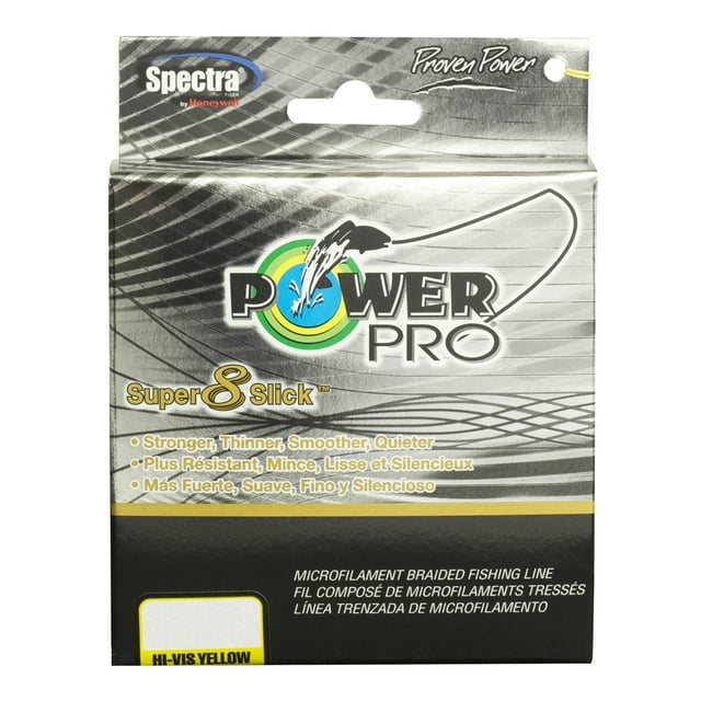 Power Pro PowerPro Super 8 Slick Braided Line 300 Yards, 20 lbs Tested, 0.009" Diameter, Hi-Vis Yellow