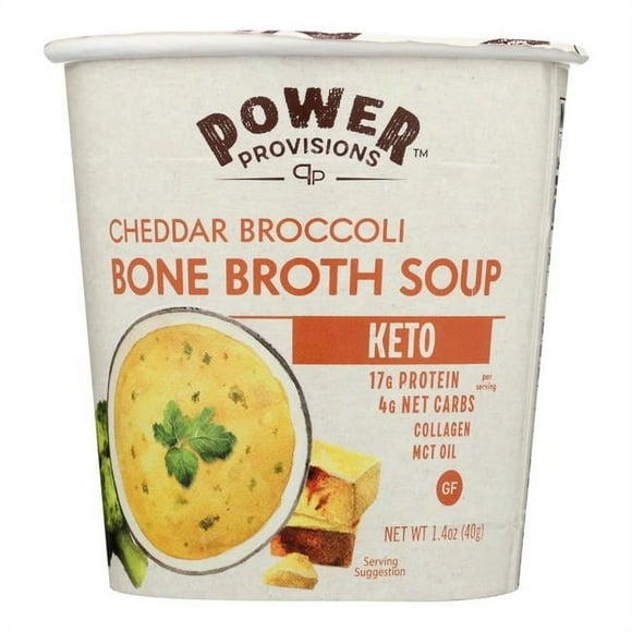 Power Provisions 1.4 oz Cheddar Broccoli Bone Broth Keto Soup