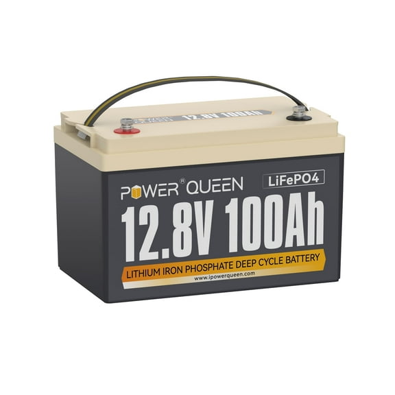Power Queen 12V 100Ah LiFePO4 Battery with 100A BMS 4000+ Deep Cycles for Marine,RV, Solar, Off grid, Camping